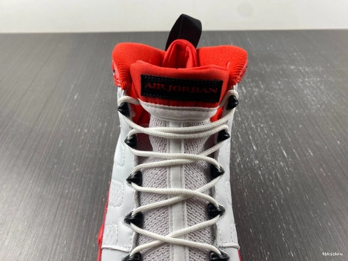 Cheap TBK White Jordan 9 Air Retro Red Gym 302370-160 0630